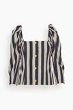 Antonia Fitted Top in Stripe Print