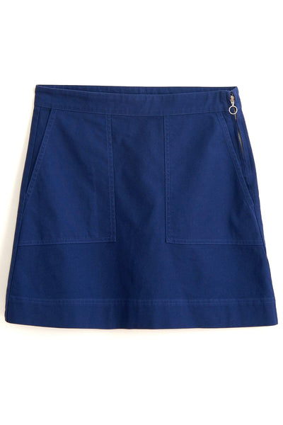 Twill Mini Skirt in Navy