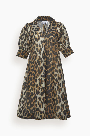Sheer Voile Dress in Maxi Leopard