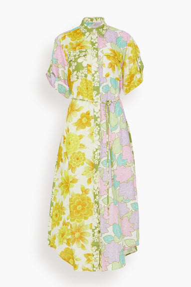 Hampden Clothing Dresses Elora Patchwork Shirtdress in Multi