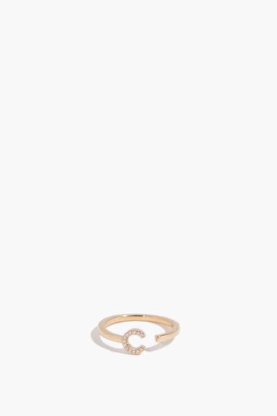 C Initial Ring in 14k Yellow Gold