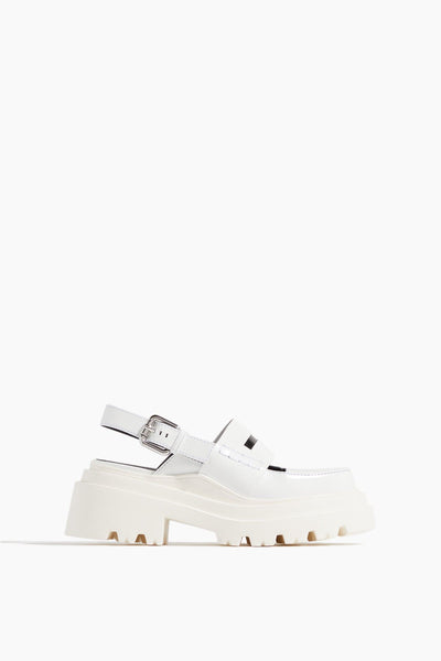 Spazzolato Loafer in White/Black