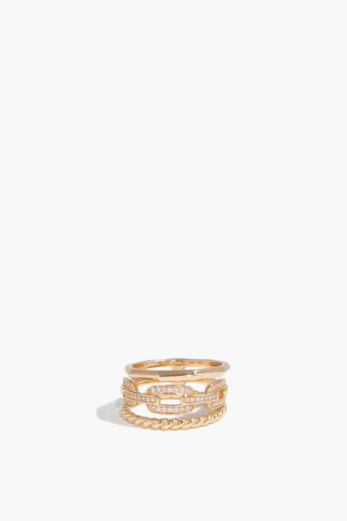 Vintage La Rose Rings Link Layer Ring in 14K Gold