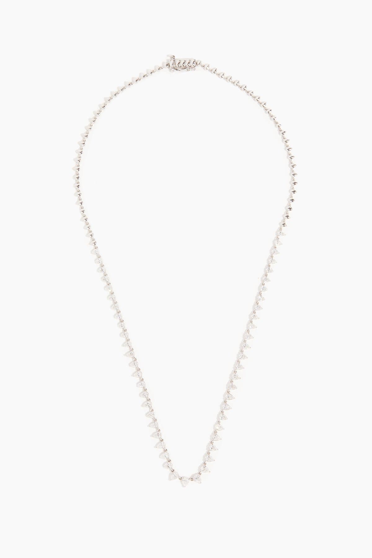 C'est Nuit Necklaces Pear Diamond Tennis Necklace in 14K White Gold