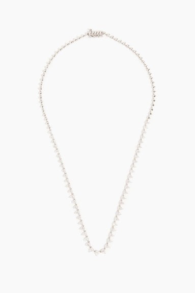 C'est Nuit Necklaces Pear Diamond Tennis Necklace in 14K White Gold