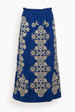 Manuela Embroidered Skirt in Blue