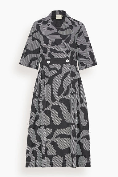 Lovebirds Dresses Overlap Lapel Collar Dress in Black
