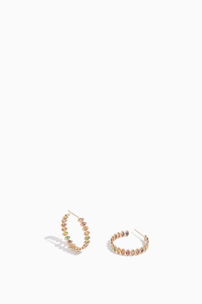 Marquise Evil Eye Medium Hoops in Yellow Gold