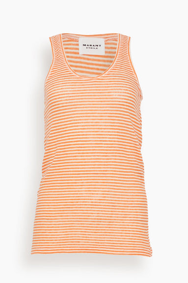 Etoile Isabel Marant Tops Avienz Tank Top in Ecru/Orange