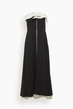 Matte Viscose Crepe Strapless Dress in Black