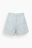 Tennis Short with Elephant Pocket in Vintage Blue Check