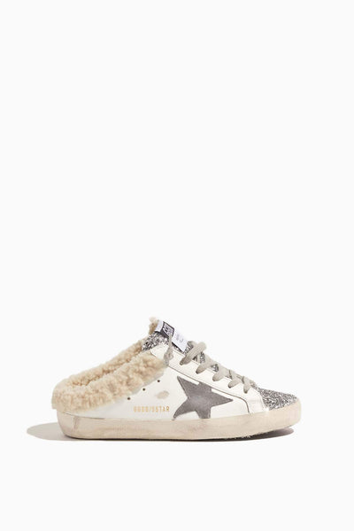 Sabot Superstar Sneaker in White/Silver/Dark Grey/Beige