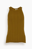 Toteme Tops Seamless Rib Tank Top in Olive