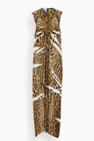 Proenza Schouler Dresses Garment Printed Crepe Dress in Brown Multi