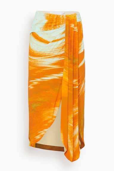 Jonathan Simkhai Skirts Gwena Jersey Skirt in Masala Marble Print