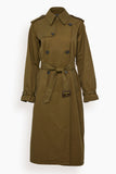 Tanner Trench Coat in Olive Green
