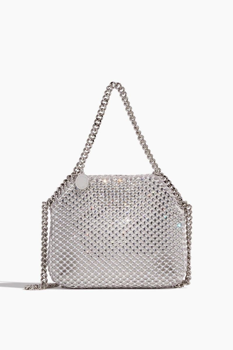 Stella McCartney Handbags Falabella Mini Crystal Mesh and Satin Bag in  Silver – Hampden Clothing