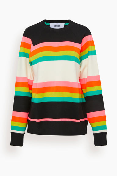 Striped Crewneck Sweater in Black Multi