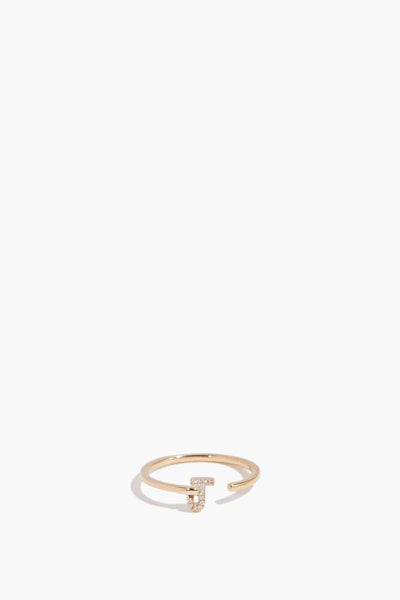 J Initial Ring in 14k Yellow Gold