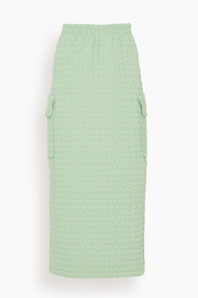 Overlapped Long Skirt in Sage Green