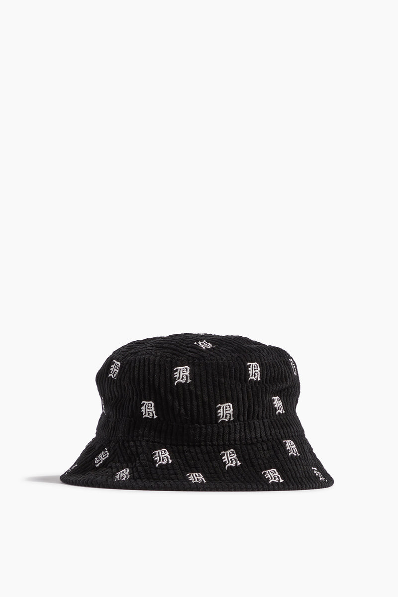 R13 All-Over embroidered-logo Bucket Hat - Black