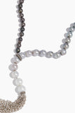 Samira 13 Necklaces South Sea Graduated Ombre Diamond and Silverite Moonstone Tassel Necklace