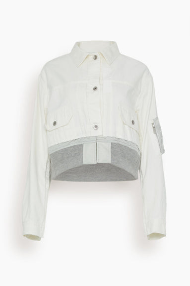 Sacai Jackets Denim Blouson in Off White