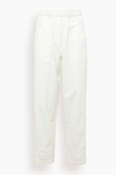 Cotton Canvas Cargo Pants in Pure