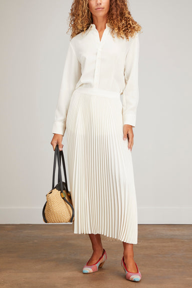 CO Skirts Pleated Elastic Skirt in Ivory CO Pleated Elastic Skirt in Ivory
