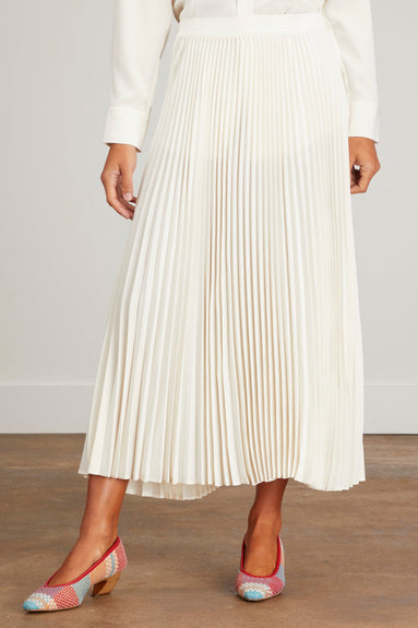 CO Skirts Pleated Elastic Skirt in Ivory CO Pleated Elastic Skirt in Ivory