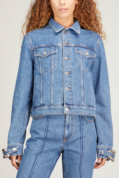 JW Anderson Jackets Chain Link Trucker Jacket in Light Blue JW Anderson Chain Link Trucker Jacket in Light Blue
