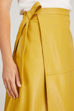 Jonathan Simkhai Skirts Bia Vegan Leather Midi Wrap Skirt in Honey Jonathan Simkhai Bia Vegan Leather Midi Wrap Skirt in Honey