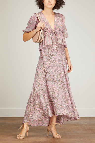 Hannah Artwear Tops Lalita Silk Blouse in Pink Lily Hannah Artwear Lalita Silk Blouse in Pink Lily