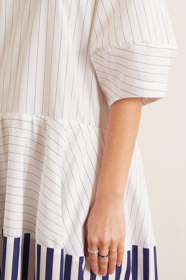 Lara Krude Dresses Lily Dress in Blue Stripe Lara Krude Lily Dress in Blue Stripe