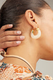 Lizzie Fortunato Earrings Organic Hoops in Studded Ivory