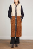 Plan C Coats Double Long Shearling Coat in Ivory