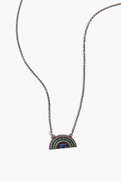 Rainbow Necklace on Oxidized Chain
