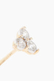 Vintage La Rose Earrings Three Dot Diamond Stud in 14k Yellow Gold