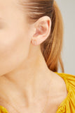 Vintage La Rose Earrings Mother of Pearl/Diamond Single Stud in 14k Yellow Gold
