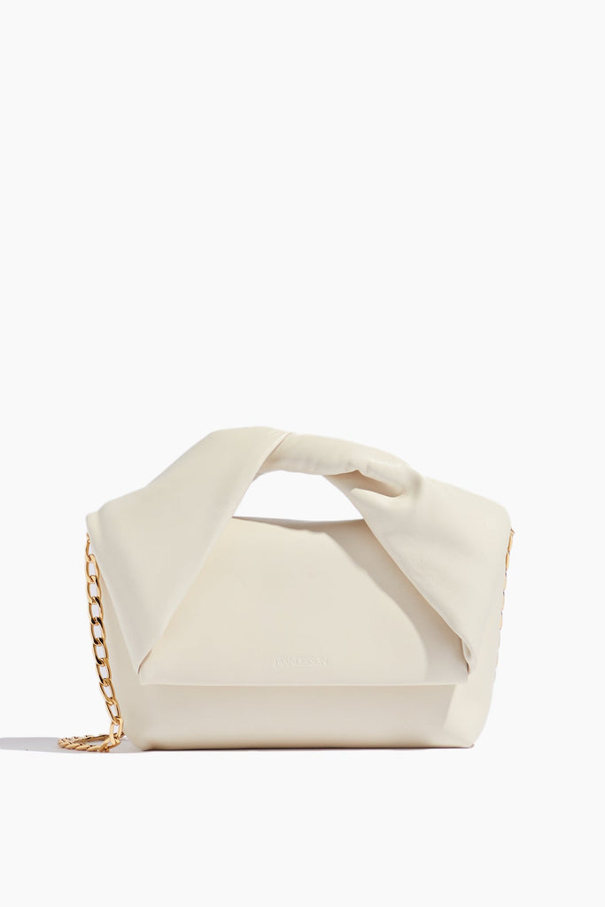 JW Anderson - JW Anderson Small Chain Hobo Bag in Off White/Silver Chain - Hampden Clothing