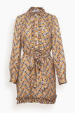 Dice Kayek Dresses Ruffled Hem Mini Dress in Mustard Monogram
