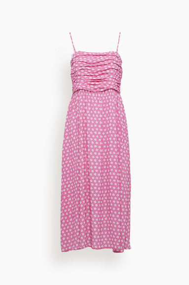 Genevieve Midi Dress in Pink Ditsy Floral