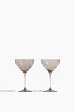 Estelle Colored Glass Glassware Colored Martini Glass in Gray Smoke - Set of 2