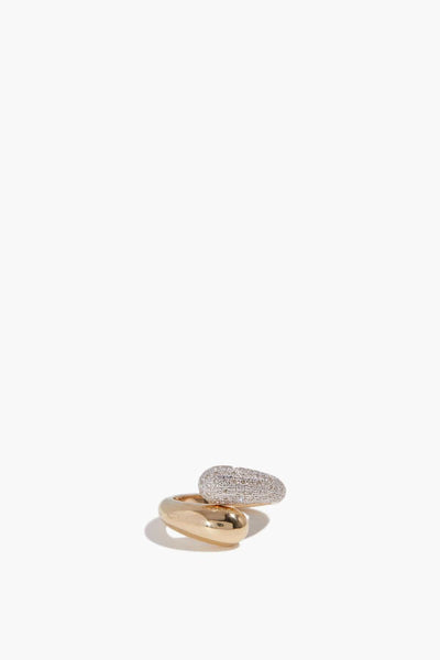 Pave Bubble Wrap Ring in 14k Yellow Gold