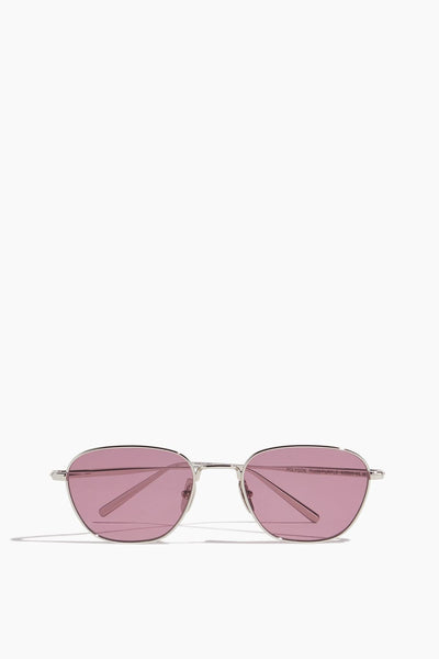 Polygon Sunglasses in Silver/Plum Purple