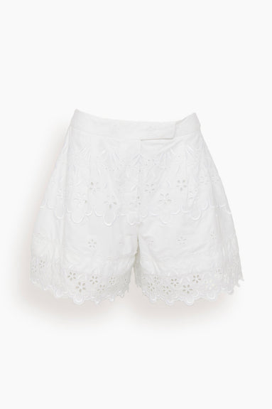 Simone Rocha Shorts Embroidered Trim Short in White