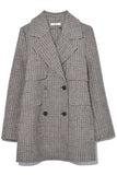 Odeeh Clothing Check Coat in Steel