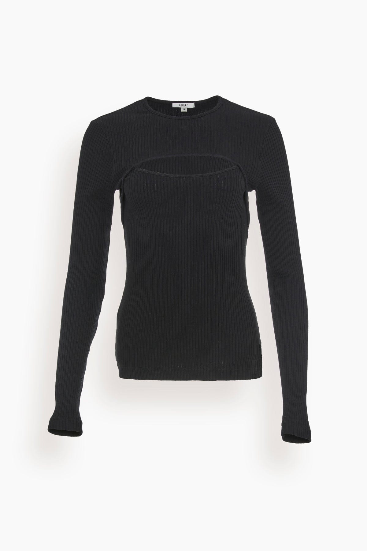 トップス At Last RIB-TEE NZT Seamed Up Split Neck Rib Tee