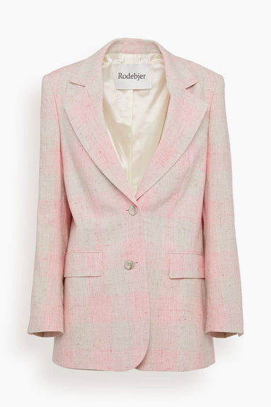 Rodebjer Tops Violante Silkcheck Blazer in Pink