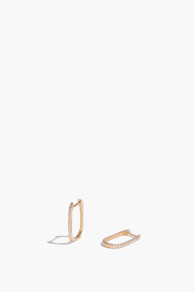 Vintage La Rose Earrings Paperclip Huggies in 14k Gold